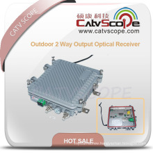 Outdoor 2 Way Output Optical Receiver with AGC